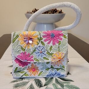 Kelly & Katie Multicolor Beaded Floral Satchel
